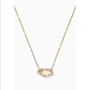 stella & dot | Collector's Box Pave Stone Pendant | Gold Plated